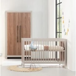Europe Baby Vittoria Babybed - Cashmere / Walnut - 60 X 120 Cm -Babyproductenwinkel Vittoria cashmere SFEER lichter 3 037e