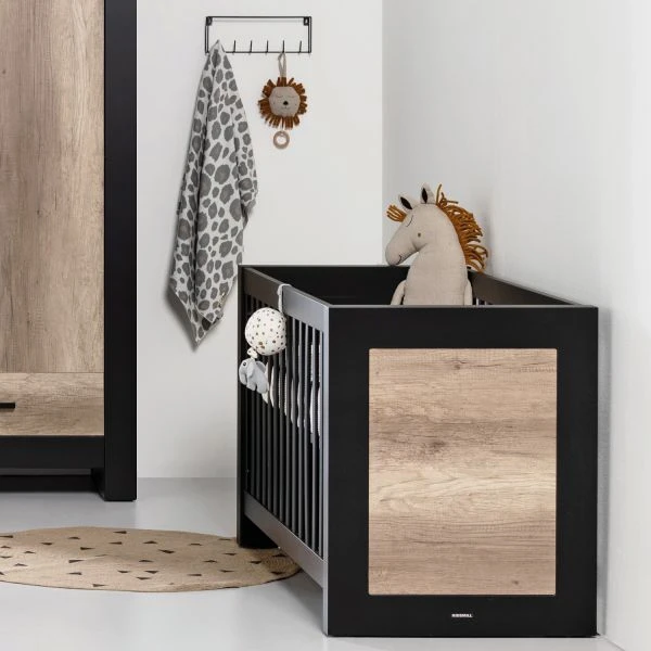 Kidsmill Long Island Babybed Zwart / Oldwood 60 X 120 Cm - Afbeelding 5
