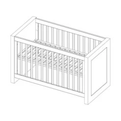 Kidsmill Long Island Babykamer Zwart / Oldwood | Bed 60 X 120 Cm + Commode -Babyproductenwinkel knipsel costa cot 60 x 120 3 1 f398