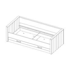 Kidsmill Sem Nautic Grijs Bedbank Met Lade 90 X 200 Cm -Babyproductenwinkel knipsel fjord bed 90 x 200 with drawer 72a4