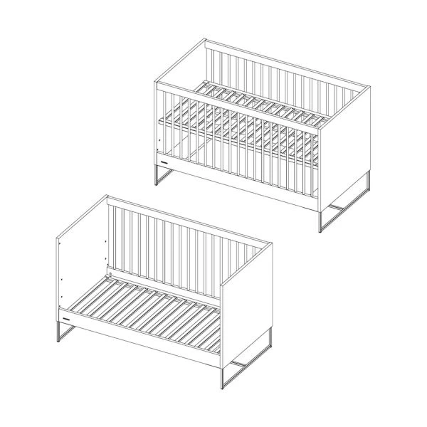 Kidsmill Modular 2 Babybed Mat Zwart - Zwart - 70 X 140 Cm - Afbeelding 3