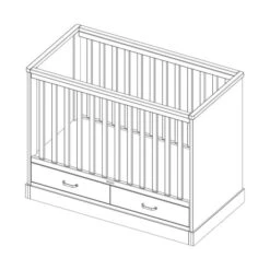 Kidsmill Newport Babykamer Wit / Eiken | Bed 60 X 120 Cm + Commode -Babyproductenwinkel knipsel newport ll cot 60 x 120 1 10 eea8
