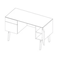 Kidsmill Sixties Bureau Zwart Mat / Walnoot -Babyproductenwinkel knipsel sixties desk open 6 1 1 f021