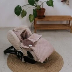 Koeka Oslo Wafel / Teddy Voetenzak Grey Pink -Babyproductenwinkel koeka oslo wafel teddy voetenzak grey pink 2 6ce2