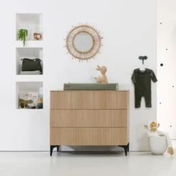Kidsmill Levi Commode Naturel Eiken -Babyproductenwinkel levi ronde poot commode sfeer 2 20ca