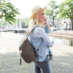 Little Company Lisbon Braided Luiertas Rugzak Taupe -Babyproductenwinkel little company lisbon braided luiertas taupe 4 4b29