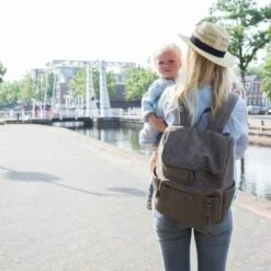 Little Company Lisbon Braided Luiertas Rugzak Taupe -Babyproductenwinkel little company lisbon braided luiertas taupe 5 ba8a