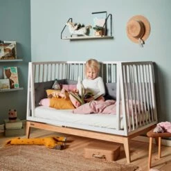 Leander Luna Babybed White / Oak 70 X 140 Cm -Babyproductenwinkel luna bed wit 146b