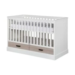 Babyproductenwinkel 5 Kidsmill Newport Babybed Wit / Eiken 60 X 120 Cm