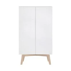 Kidsmill Sixties Kinderkamer Wit Mat / Naturel | Bed 90 X 200 + Bureau + Kast 2-Deurs -Babyproductenwinkel sixties linnenkast wit blank eiken 3 9867