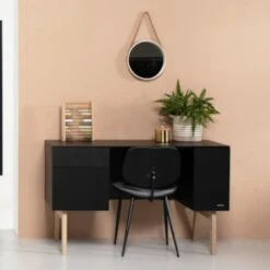 Kidsmill Sixties Bureau Zwart Mat / Eiken 3 Kidsmill Sixties Bureau Zwart Mat / Eiken -Babyproductenwinkel sixties tiener zwartnaturel sfeer 2 2 e064