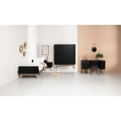 Kidsmill Sixties Bed Zwart Mat / Naturel 90 X 200 Cm -Babyproductenwinkel sixties tiener zwartnaturel sfeer 4 b859