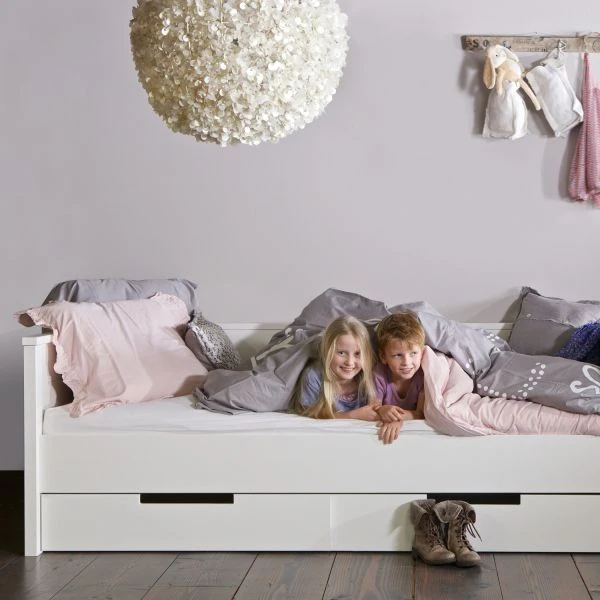 Woood Bedbank Jade Wit 90 X 200 Cm 2 Woood Bedbank Jade Wit 90 X 200 Cm - Afbeelding 2